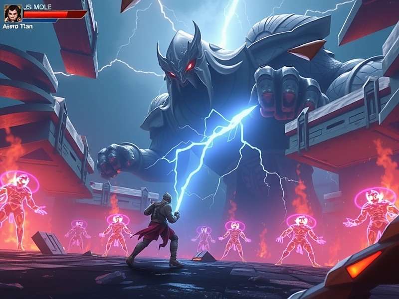 Thunderstorm Titan gameplay showing a player using lightning powers against asura enemies